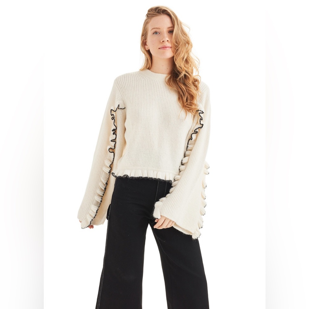 Eleven Six Cream Knit Sweater Size Small Baby Alpaca